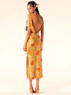 NWT Mirae Paris Thea Orange Dress - size French 38 US 4-6